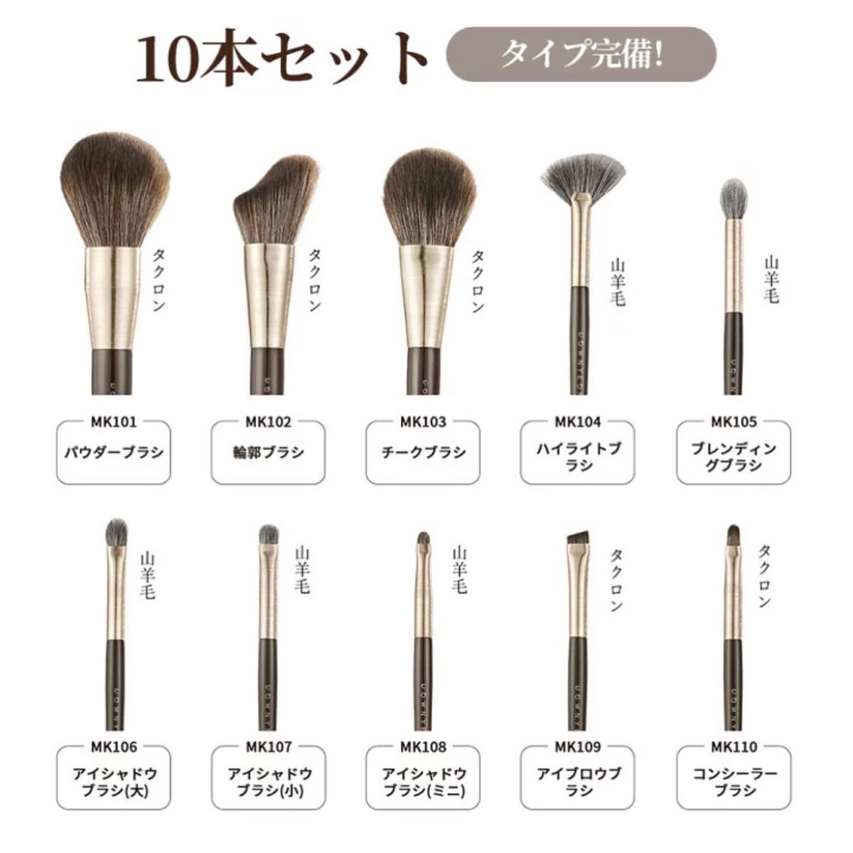 メイクブラシセット/Rownyeon/メイクブラシを使ったクチコミ（3枚目）