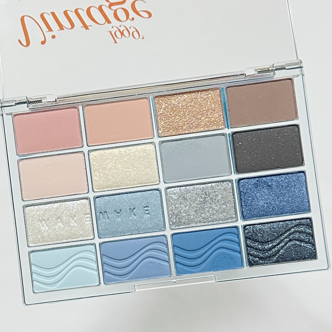 ソフトブラーリングアイパレット 19.ブルーサンドブラーリング/wakemake/アイシャドウパレットを使ったクチコミ（3枚目）