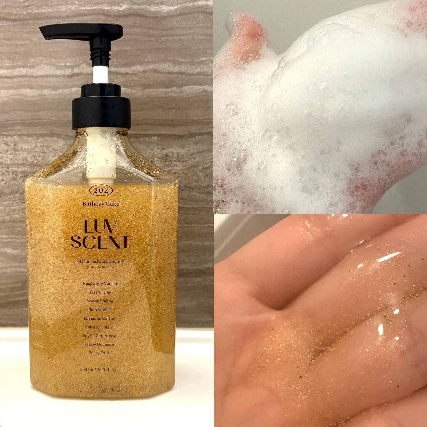 スクラブボディウォッシュ バースデイケーキ ラズベリーバニラ/LUV SCENT/ボディスクラブを使ったクチコミ（2枚目）