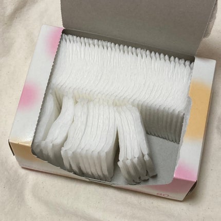 DAISO コットンパフのクチコミ「DAISO
コットンパフ
大容量のコットンです。2箱セットで販売していました。何枚にも割くこ.....」(2枚目)