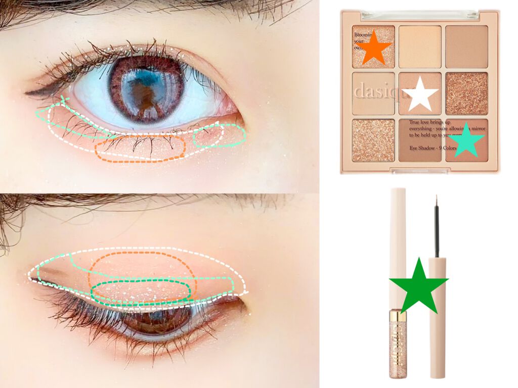 グリッターイルミネーションライナー/CipiCipi/リキッドアイライナーを使ったクチコミ（3枚目）