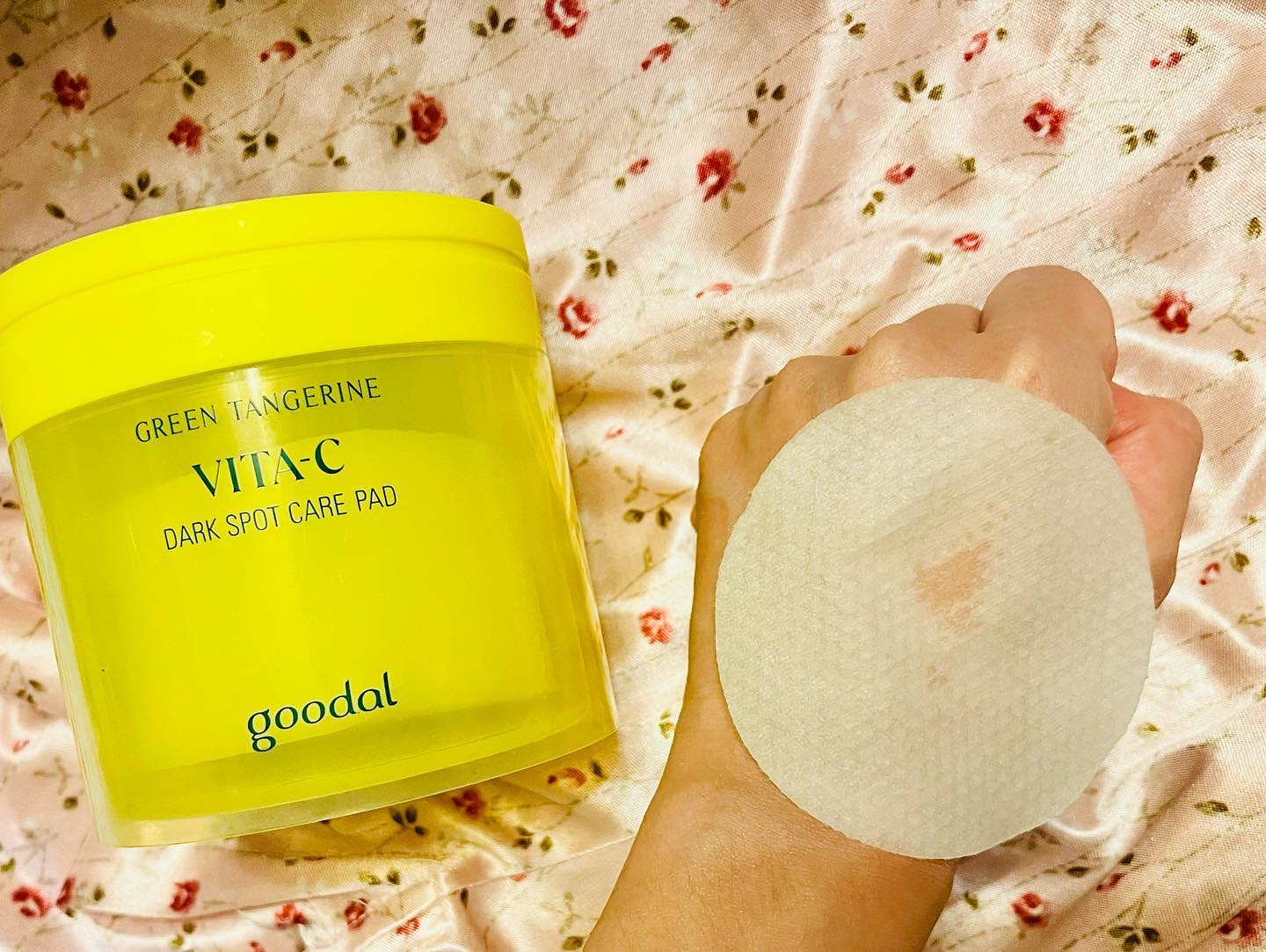グリーンタンジェリン ビタCダークスポットケアパッド/goodal/トナーパッドを使ったクチコミ（3枚目）
