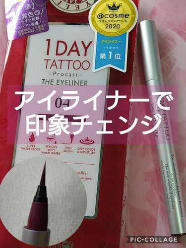 1DAY TATTOO プロキャスト ザ・アイライナー/K-パレット/リキッドアイライナーを使ったクチコミ（1枚目）