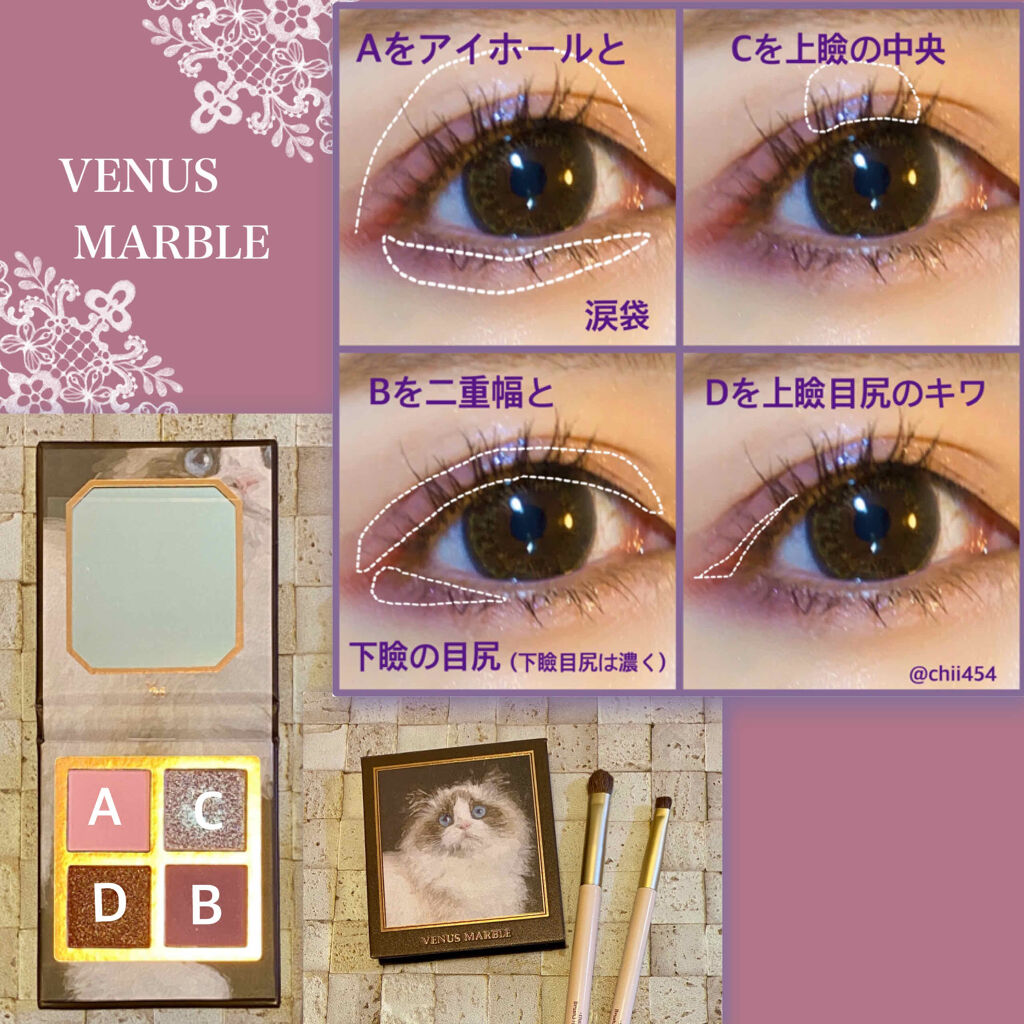 Venus Marble アイシャドウキャットシリーズ/Venus Marble/アイシャドウパレットを使ったクチコミ（2枚目）
