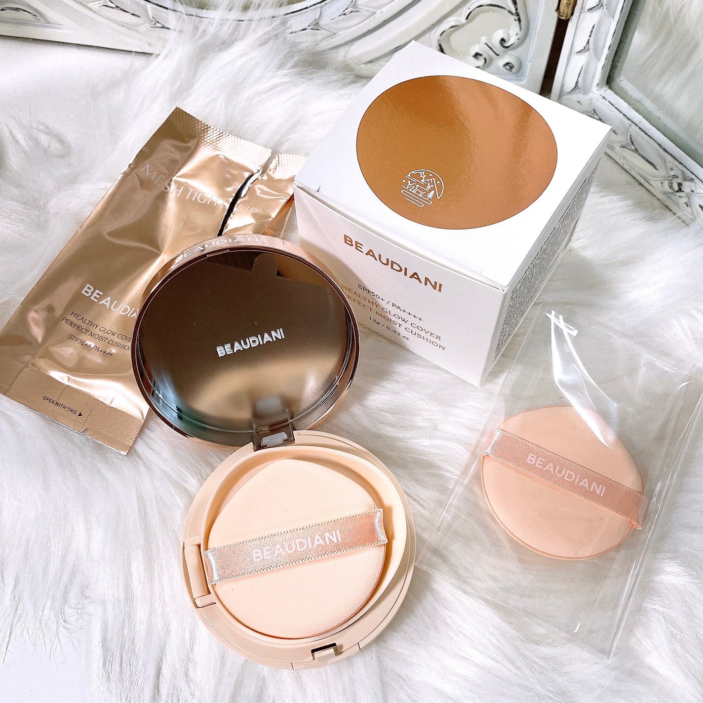 メッシュタイトアップクッション/BEAUDIANI/クッションファンデーションを使ったクチコミ(3枚目)