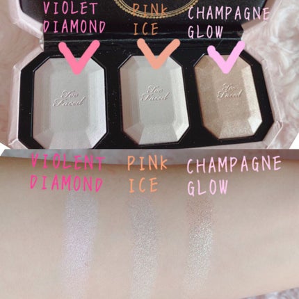 ~ダイヤモンドライト シリーズ~ マルチユース ハイライター トリオ/Too Faced/パウダーハイライトを使ったクチコミ(1枚目)