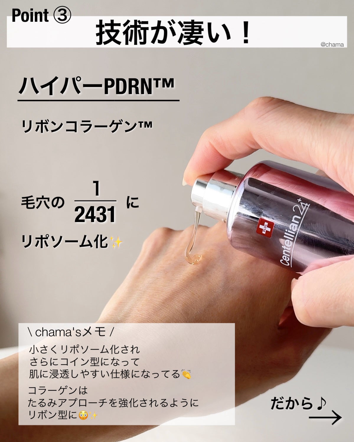 chama |ニキビ体質の正直レビュー🌻 on LIPS 「今回は何度か紹介してるセンテリアンのPDRN美容液を深掘り♪Q..」(4枚目)