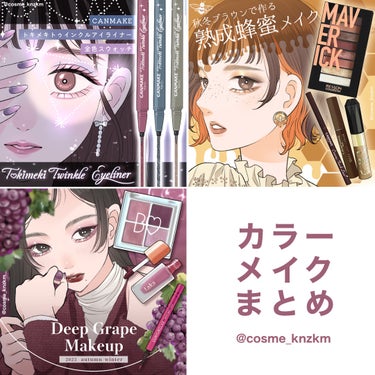 カンザキミナミ୨୧メイクイラスト on LIPS 「【冬こそカラーアイテムで印象チェンジ✨カラーメイクまとめ】こん..」（1枚目）