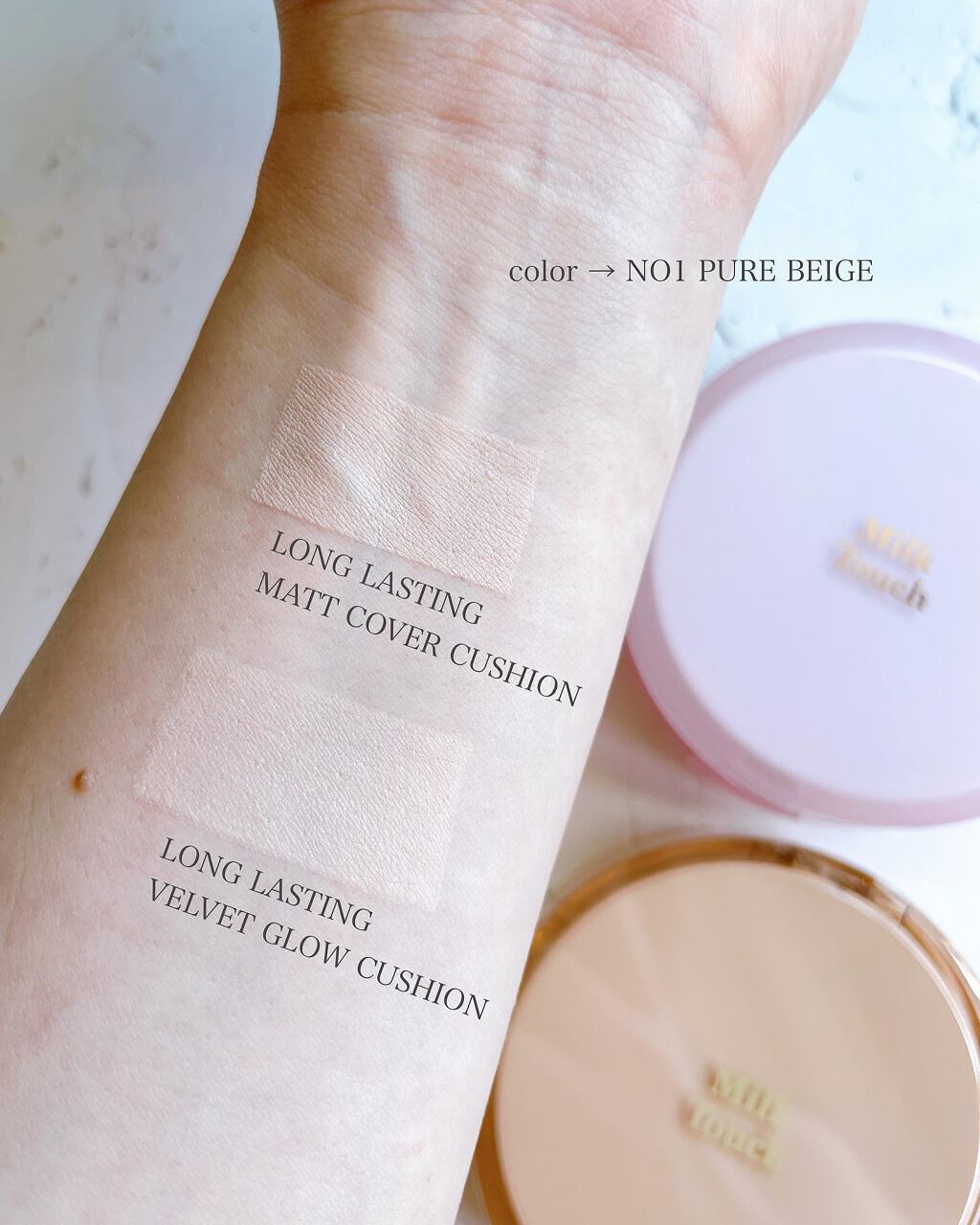 ロングラスティング ベルベット グロウ クッション/Milk Touch/クッションファンデーションを使ったクチコミ（3枚目）