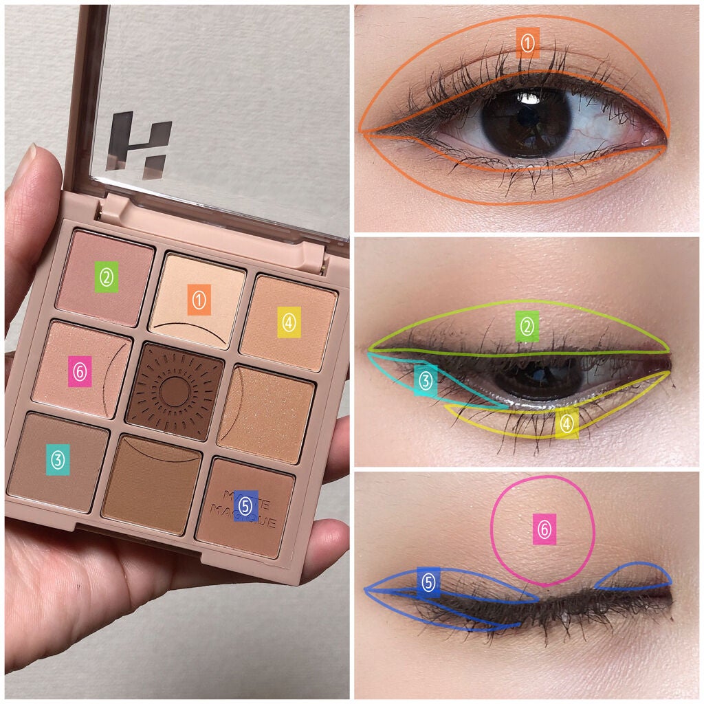 マイフェイブムードアイパレット 9カラー/HOLIKA HOLIKA/アイシャドウパレットを使ったクチコミ(6枚目)