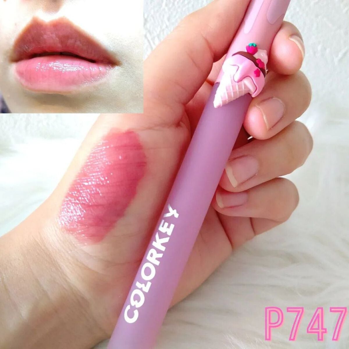 リップスティックアイスクリームティント/COLORKEY/口紅を使ったクチコミ(2枚目)
