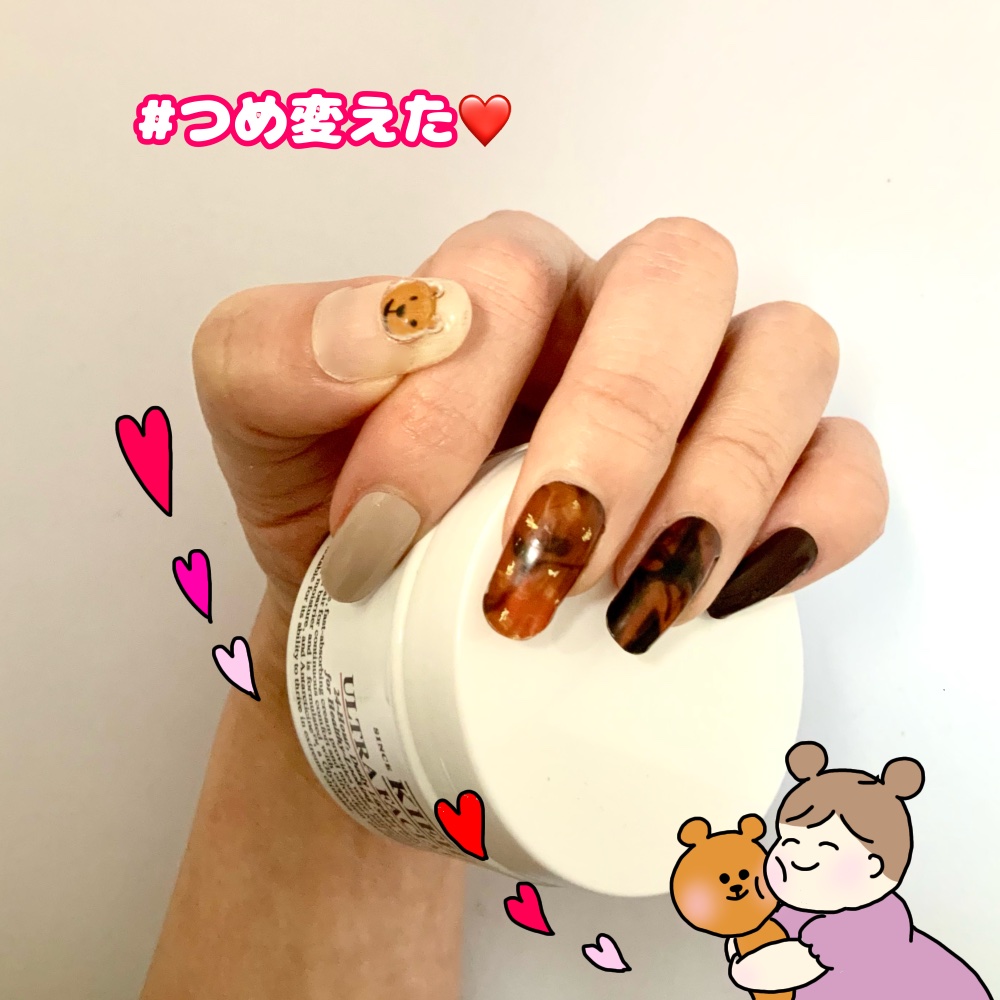 セミキュアジェルネイル（ハンド）/ohora/ネイルシールを使ったクチコミ（1枚目）