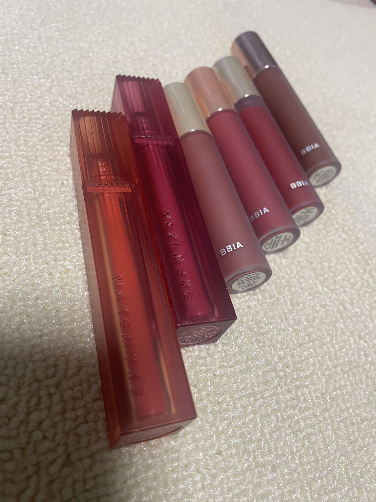 ベルベットブラーリングフィグシングティント/wakemake/リップティントを使ったクチコミ（2枚目）