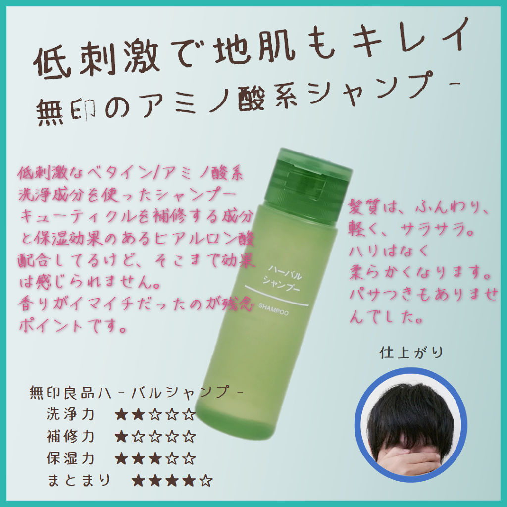 ハーバルシャンプー/無印良品/市販シャンプーを使ったクチコミ（1枚目）