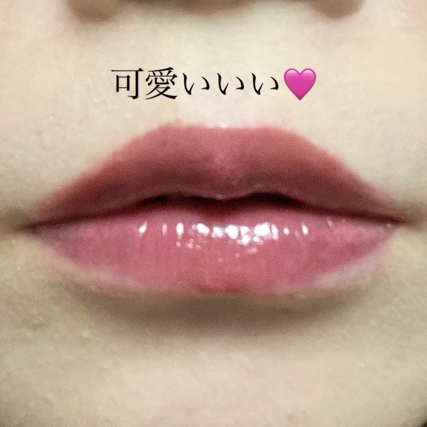 グラッシーボムティント INAP01 チェリーピー/&nd by rom&nd/リップティントを使ったクチコミ（2枚目）