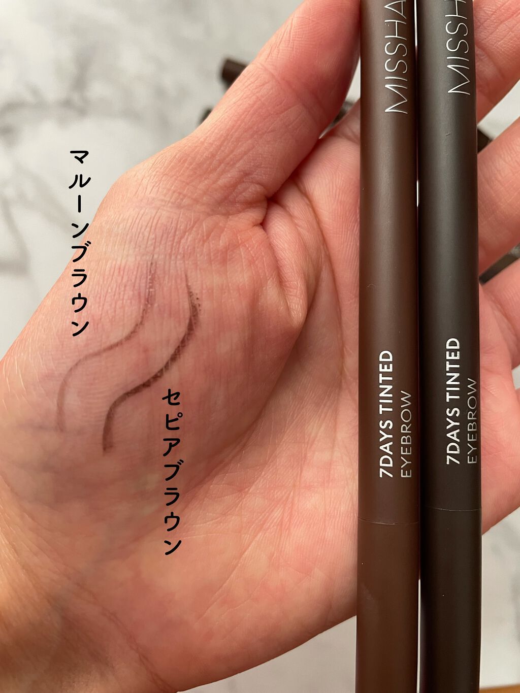 7days ティンテッドアイブロウ/MISSHA/リキッドアイブロウを使ったクチコミ(2枚目)