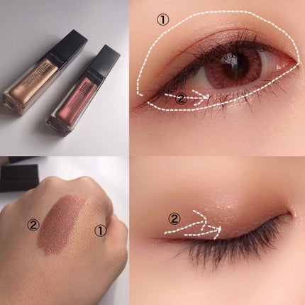 MAYBELLINE NEW YORK センセーショナルエフェクト アイシャドウのクチコミ「メイベリン
センセーショナルエフェクトアイシャドウ
S01
S05
①S01を塗り指でぼかす.....」(2枚目)