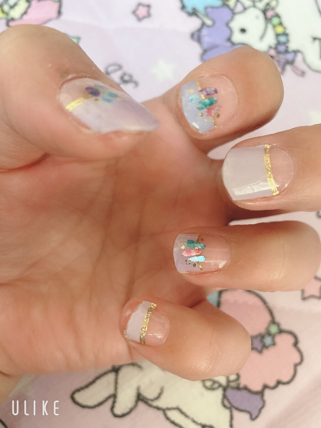 貼るジェルネイル/セリア/ネイルシールを使ったクチコミ（1枚目）