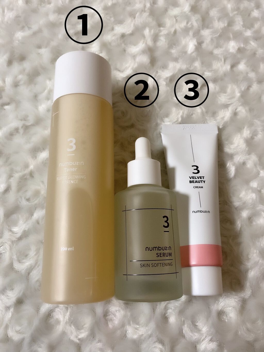 3番 すべすべキメケアセラム/numbuzin/美容液を使ったクチコミ（2枚目）