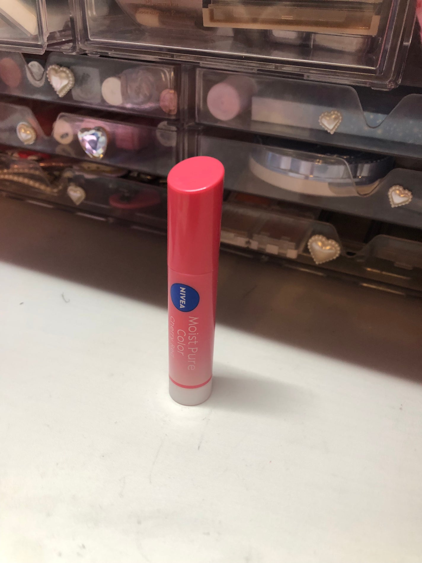 ゆま on LIPS 「【使った商品】ニベアモイストピュアカラーチェリーレッド【色味】..」(1枚目)