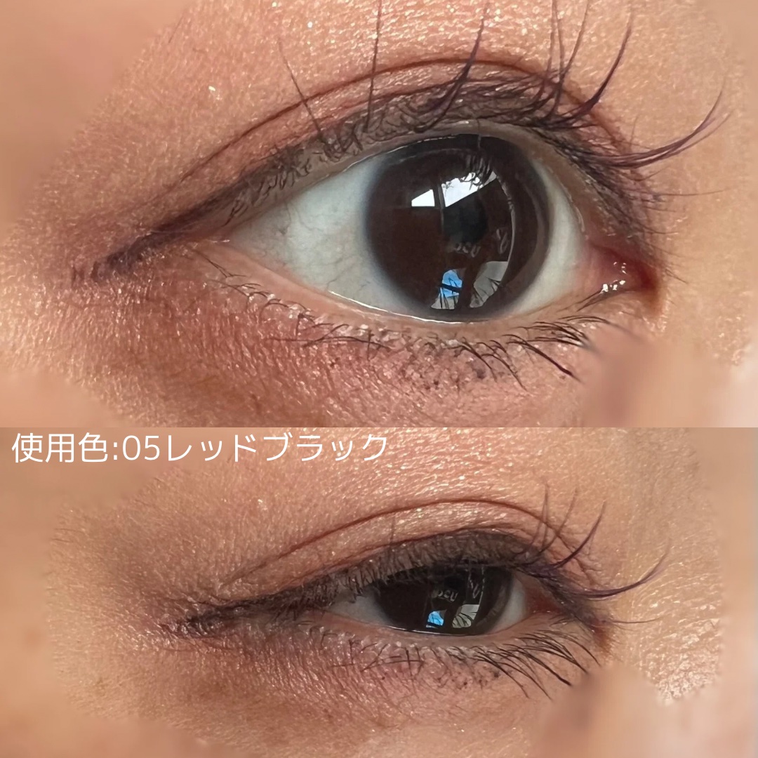 イロミッケ カラーリキッドアイライナー 05 レッドブラック(Red Black)/iromikke/リキッドアイライナーを使ったクチコミ（2枚目）