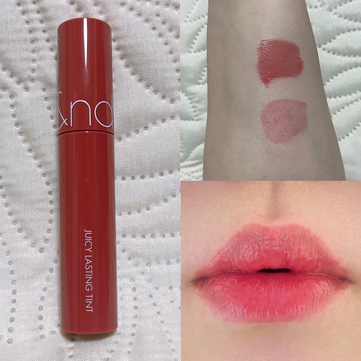 ジューシーラスティングティント/rom&nd/リップティントを使ったクチコミ(3枚目)