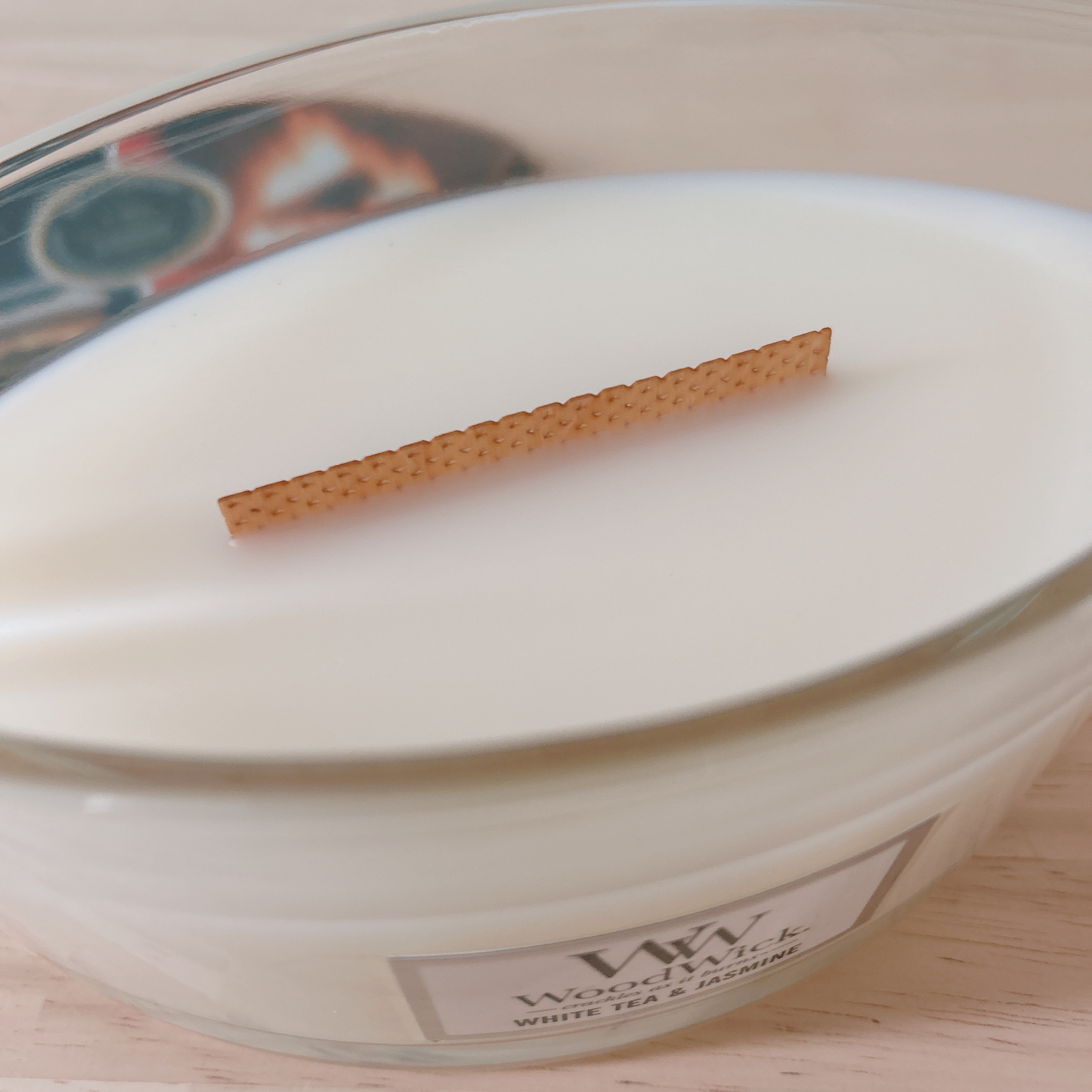 Wood Wick ホワイトティー&ジャスミン/Wood Wick/アロマキャンドルを使ったクチコミ（2枚目）