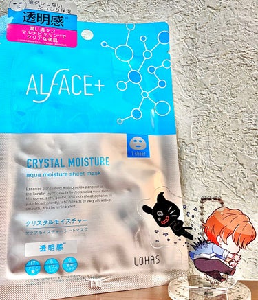 ALFACE + クリスタルモイスチャー　
アクアモイスチャー　シートマスクです🧖‍♀️🌊
1枚¥178+税です！
シートは薄いですが、液がジェル状なので安心して使えます🌈
香りはほんのりあります！何の