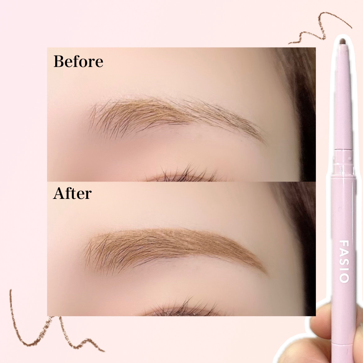 ウォータープルーフ アイブロウ （細芯） 03 ライトブラウン/FASIO/アイブロウペンシルを使ったクチコミ（2枚目）