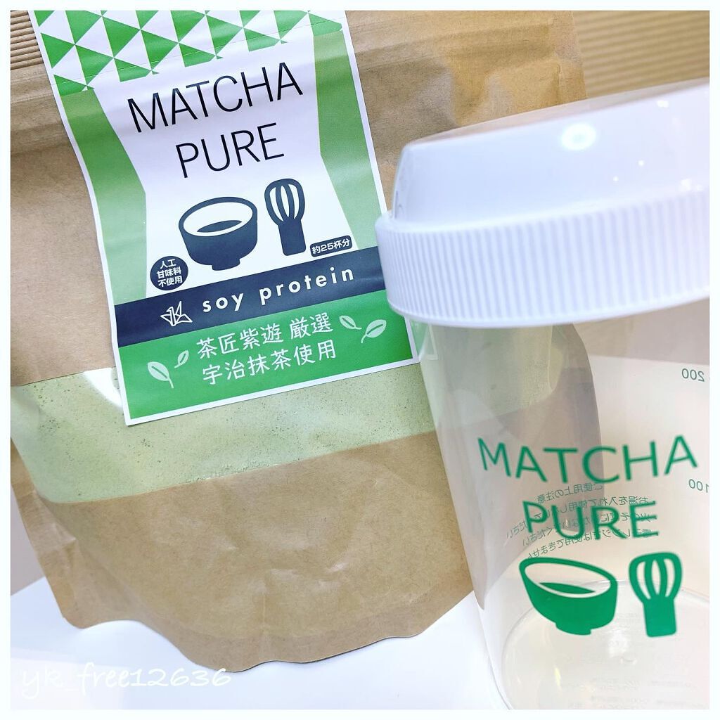 MATCHA PURE（プロテインパウダー）/ピュアパートナー/ソイプロテインを使ったクチコミ（1枚目）