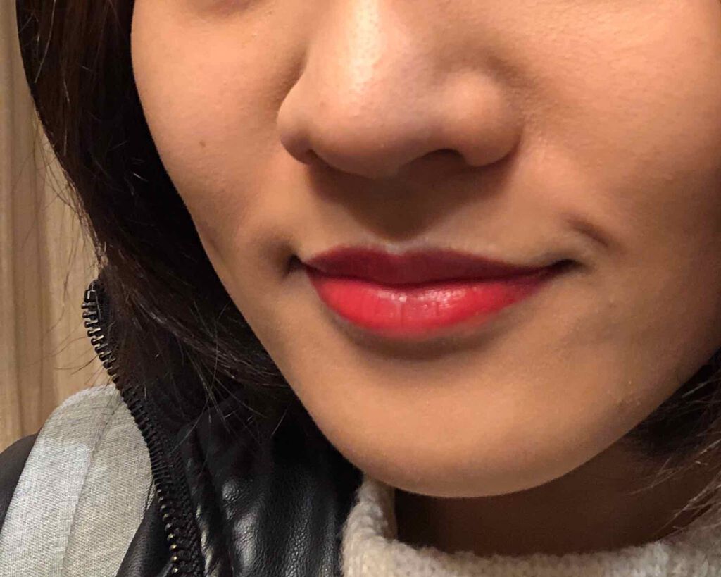 ルージュ アリュール インク フュージョン 818 トゥルー レッド/CHANEL/口紅を使ったクチコミ（3枚目）