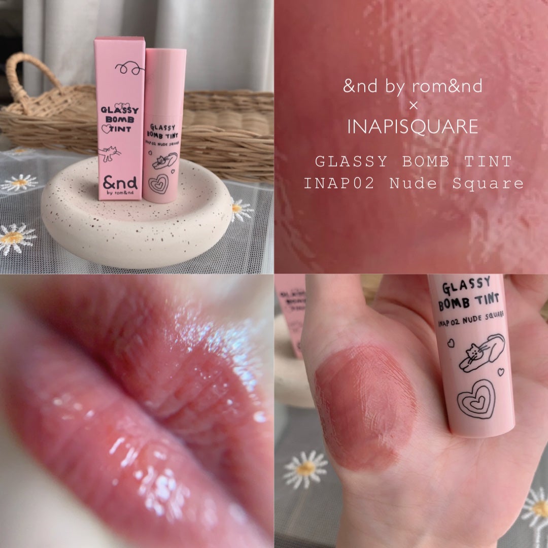 グラッシーボムティント/&nd by rom&nd/リップティントを使ったクチコミ(1枚目)