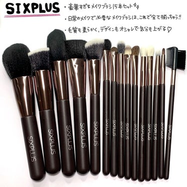  魅力のコーヒー色 メイクブラシ15本セット/SIXPLUS/メイクブラシを使ったクチコミ（2枚目）