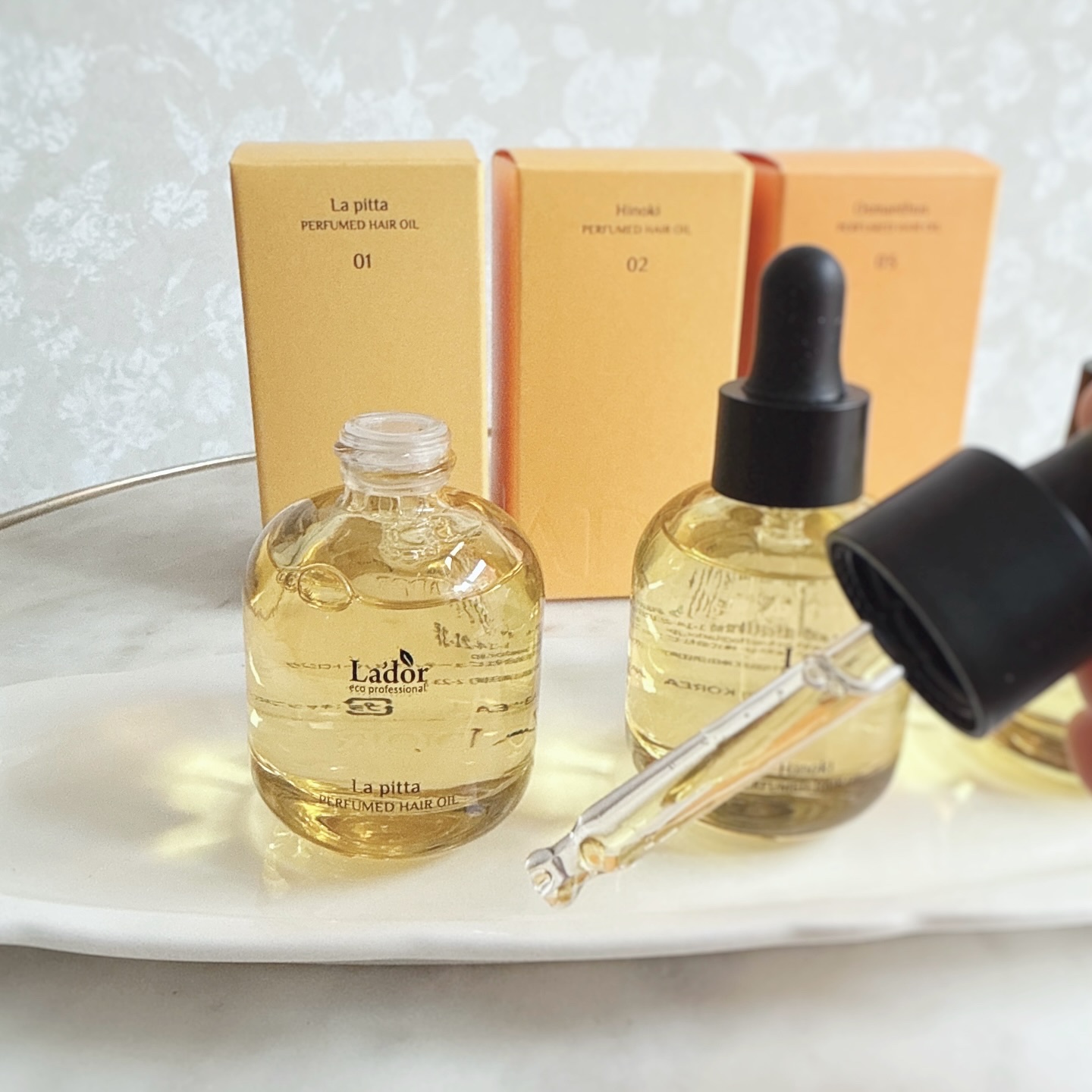 パフュームヘアオイル ヒノキ/La'dor/ヘアオイルを使ったクチコミ（2枚目）