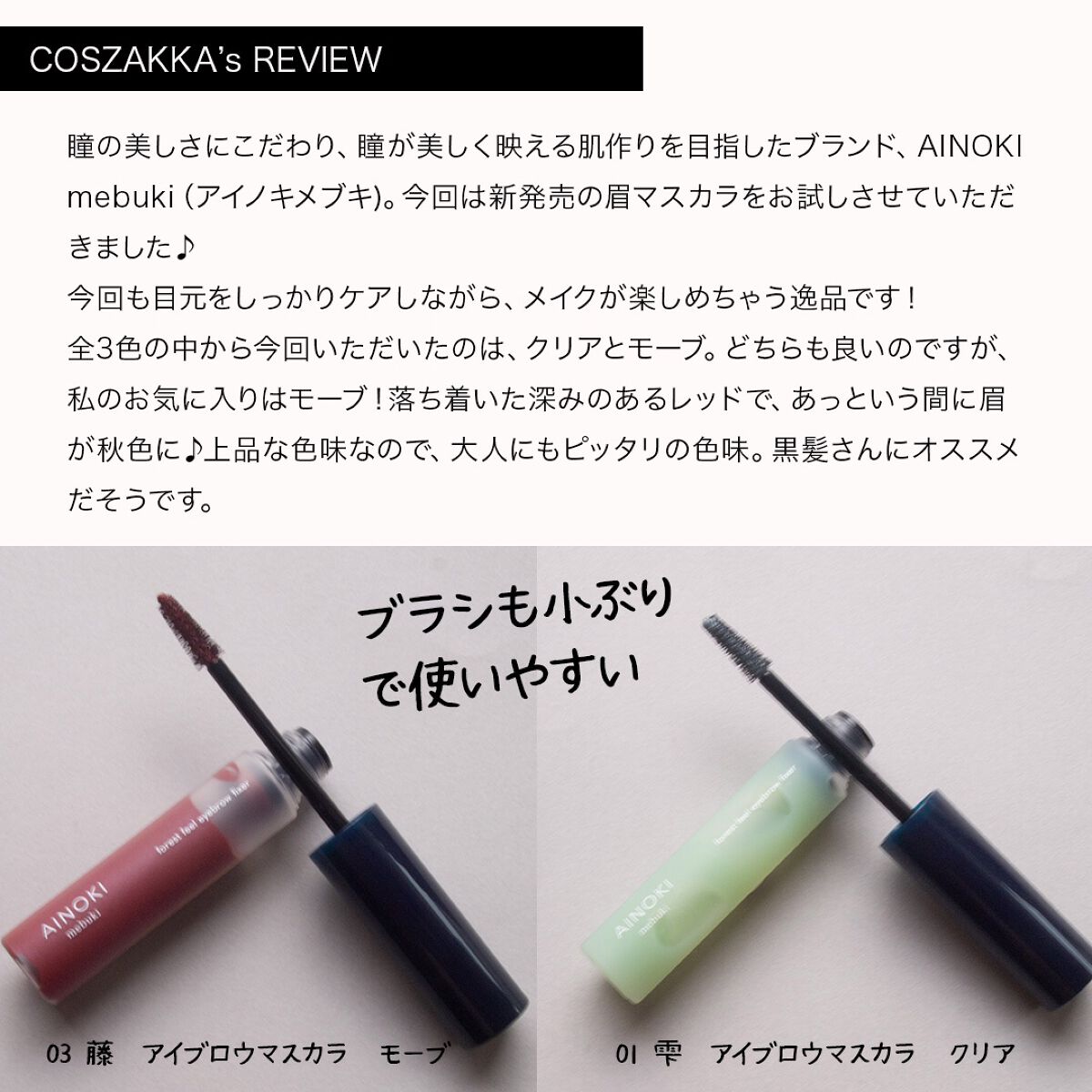 フォレスト フィール アイブロウ フィクサー/AINOKI mebuki/眉マスカラを使ったクチコミ(2枚目)
