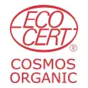 ECOCERT(エコサート)認証マーク。下部に「COSMOS ORGANIC」認証マークがついている。