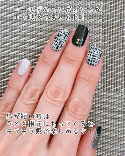 セミキュアネイルシール ハンド/DAISO/ネイルシールを使ったクチコミ(7枚目)