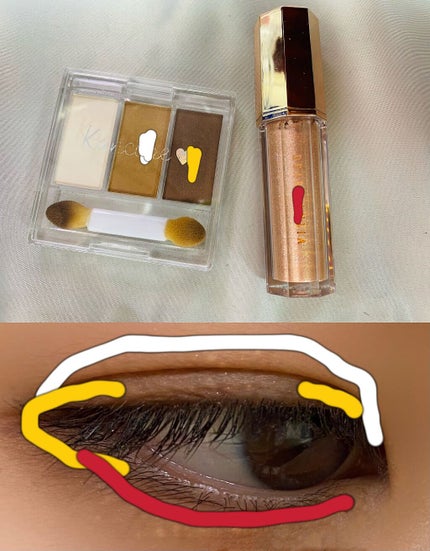 WHY NOT SPINNS 3色アイシャドウ/DAISO/アイシャドウパレットを使ったクチコミ(2枚目)