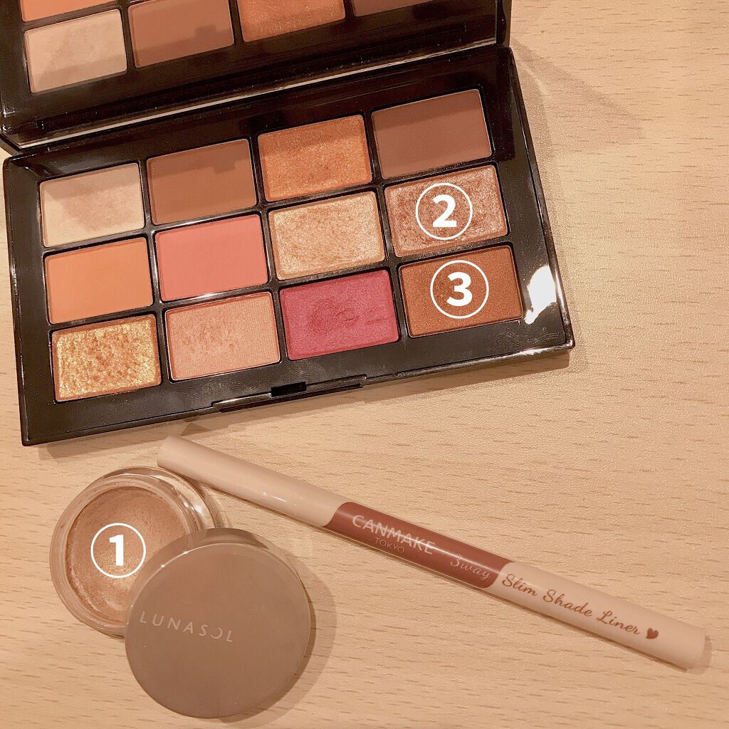 ベージュニュアンスアイズ EX02 Smart/LUNASOL/ジェル・クリームアイシャドウを使ったクチコミ（1枚目）
