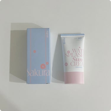 ウォータースプラッシュサンクリーム セラミド 桜エディション（60ml）/espoir/日焼け止め・UVケアを使ったクチコミ（3枚目）