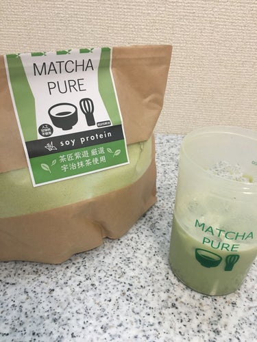 MATCHA PURE（プロテインパウダー）/ピュアパートナー/ドリンクを使ったクチコミ（1枚目）