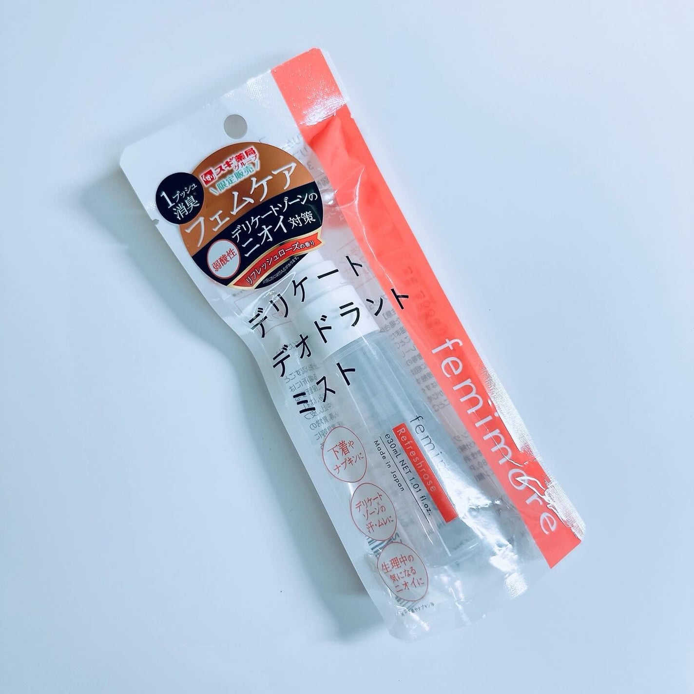 フェミモア デリケートデオドラントミスト リフレッシュローズの香り/フェミモア/その他生理用品を使ったクチコミ(4枚目)