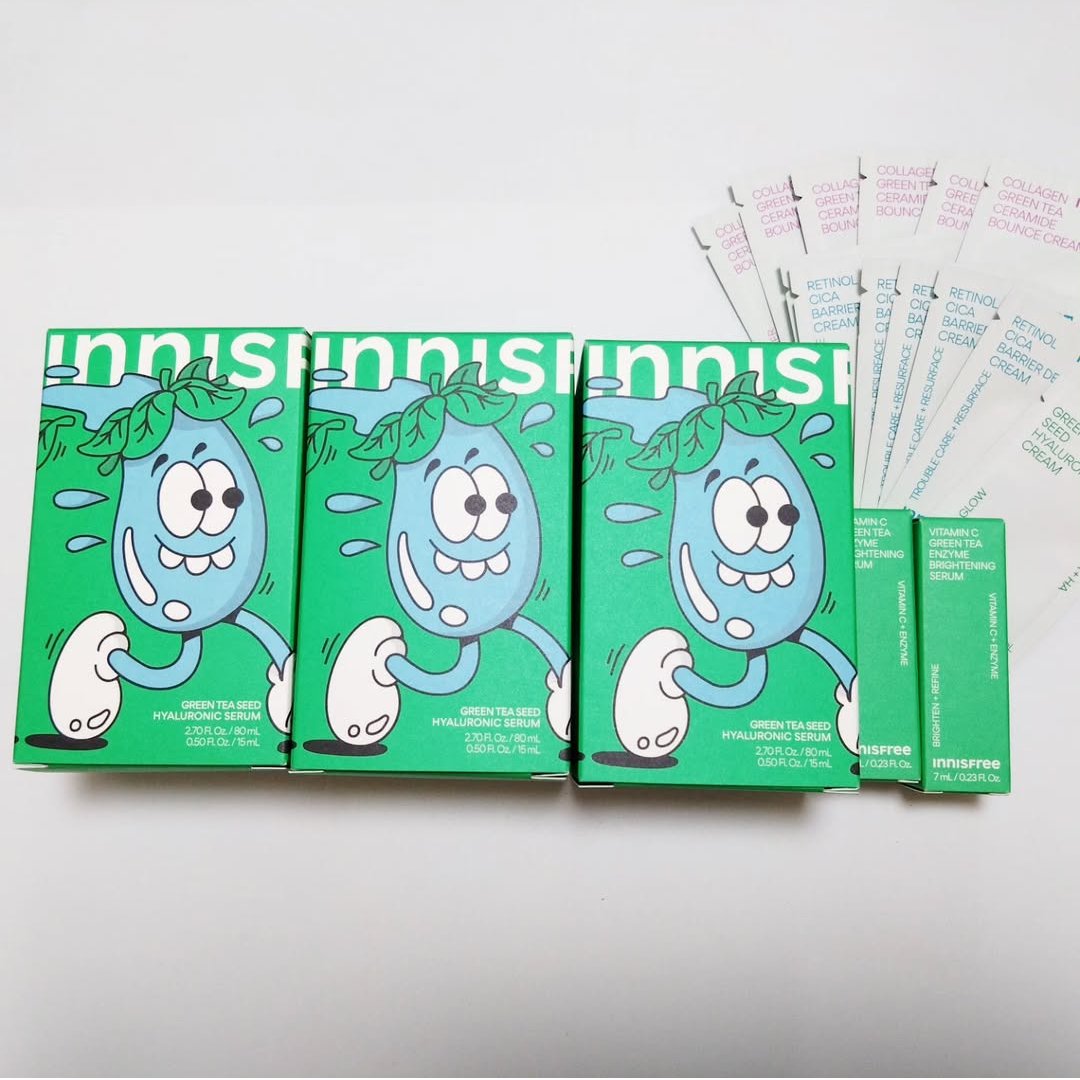 グリーンティーシード ヒアルロン セラム　 Steven Harrington × INNISFREEセット（80mL＋15mL）/innisfree/美容液を使ったクチコミ（2枚目）