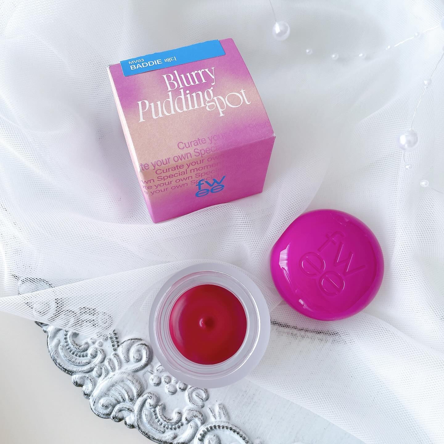 リップアンドチーク ブラーリープリンポット MV03 バッディ/fwee/口紅を使ったクチコミ（3枚目）