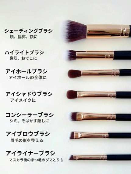 貴族のゴールド メイクブラシ11本セット 化粧ポーチ付き/SIXPLUS/メイクブラシを使ったクチコミ(6枚目)