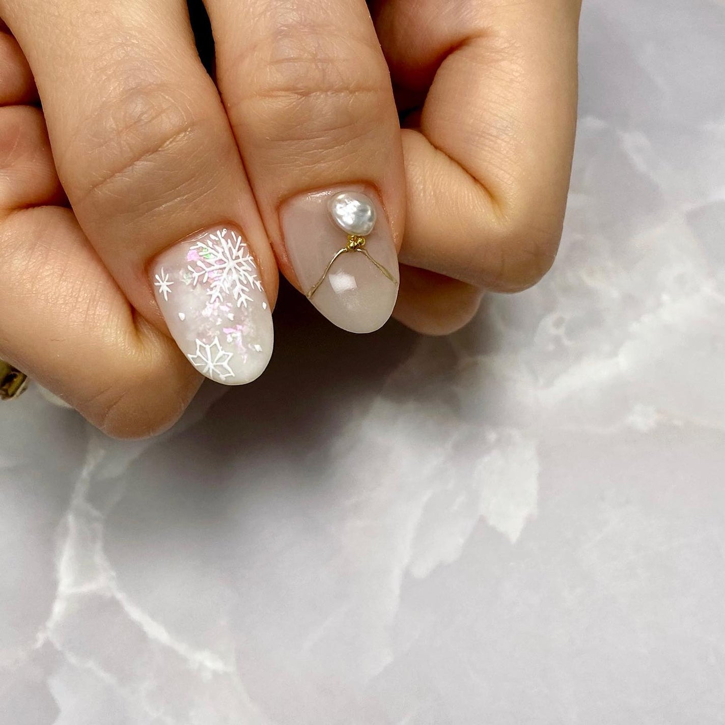 naomi on LIPS 「オーロラフレークだけで雪のような質感とキラキラに♪雪の結晶と淡..」(1枚目)