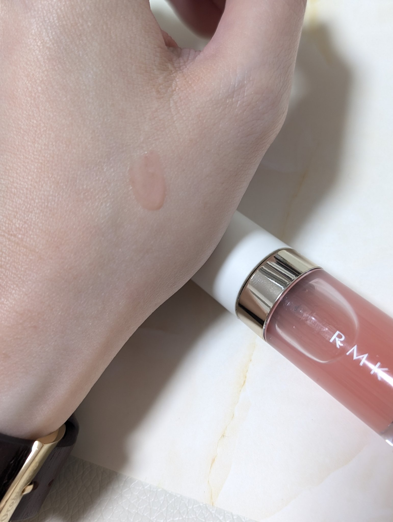 RMK リップ ルミナイザー 01 Just Peachy/RMK/リップグロスを使ったクチコミ（2枚目）