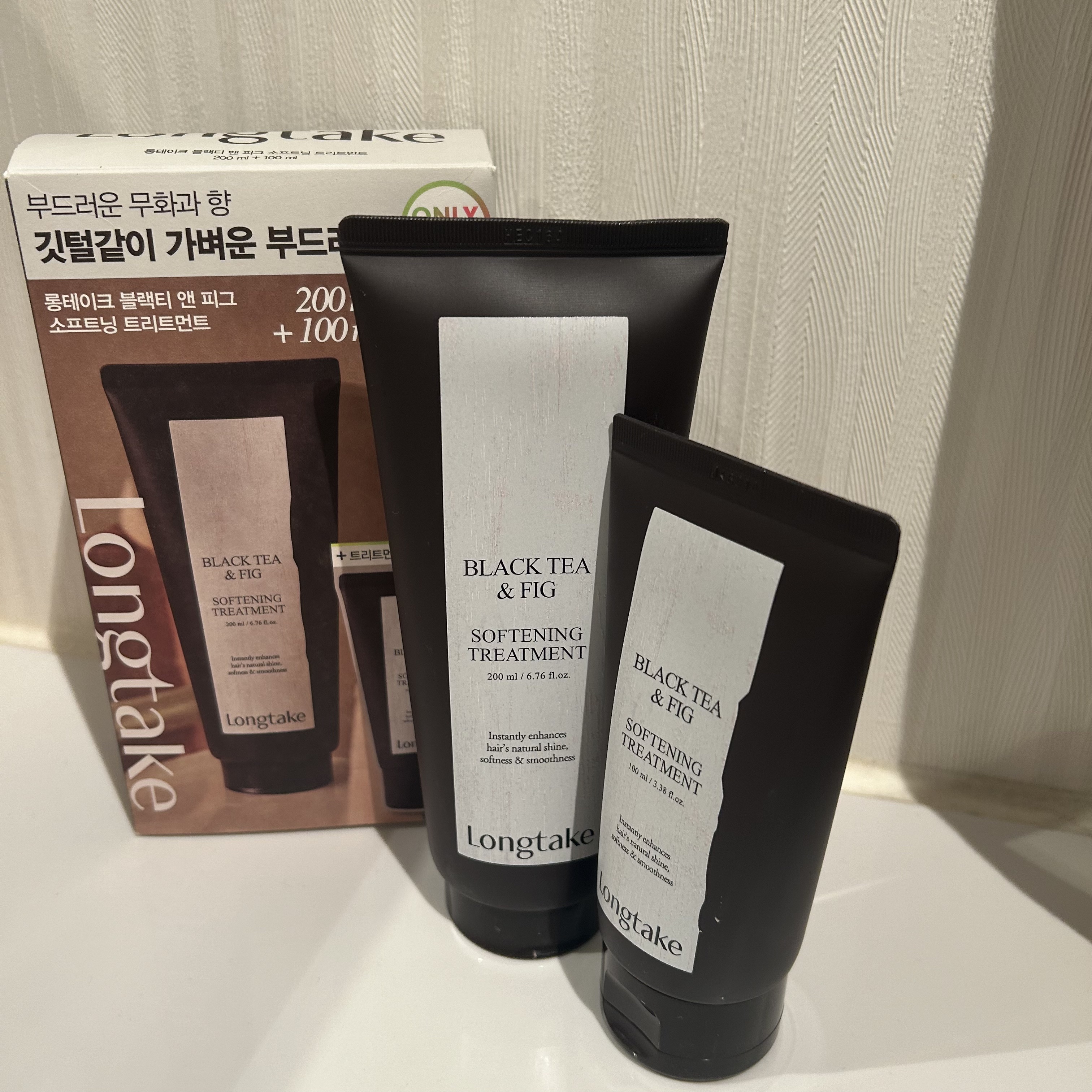 ブラックティー&フィグソフトニングトリートメント/Longtake/洗い流すヘアトリートメントを使ったクチコミ（1枚目）