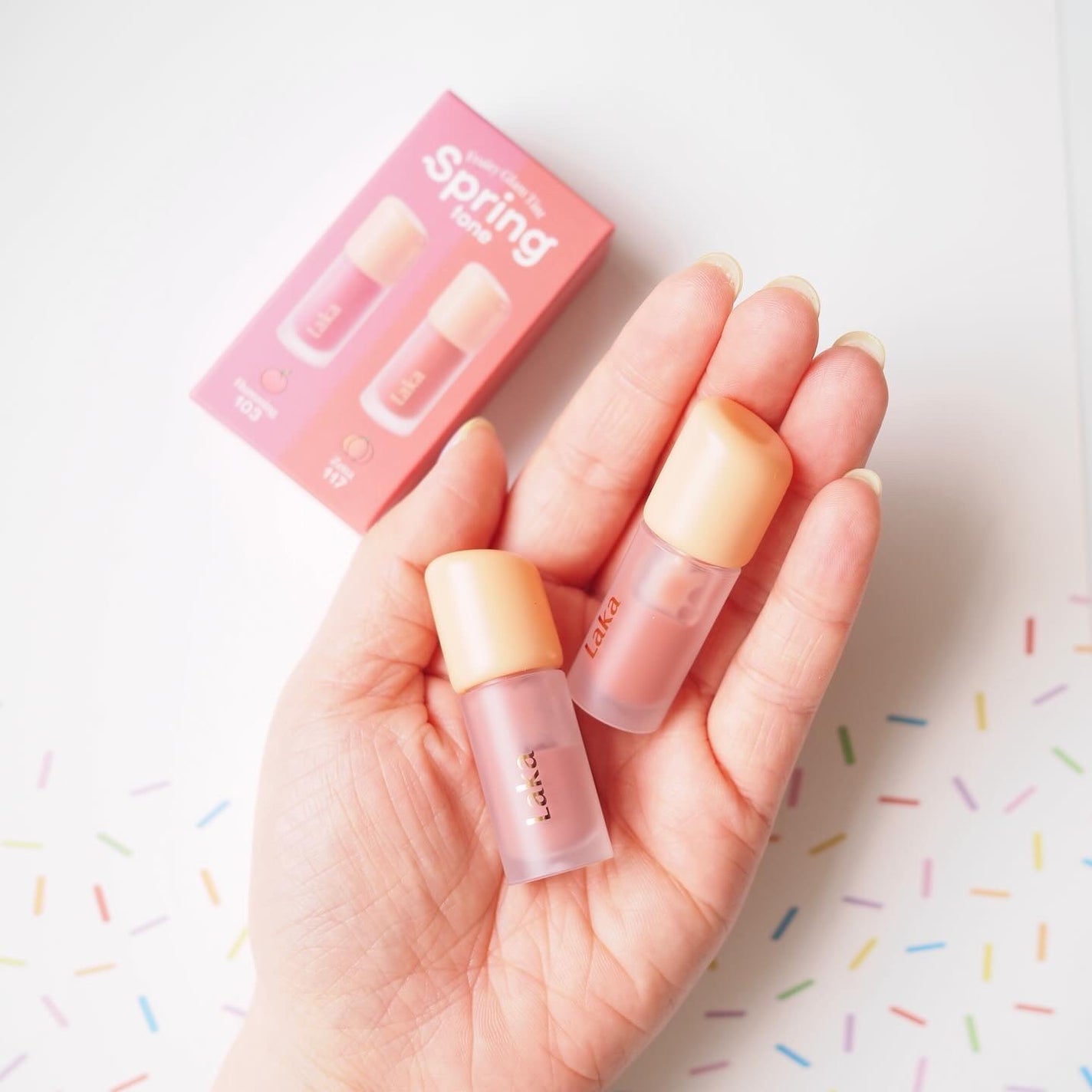 フルーティーグラムティント ミニデュオ/Laka/リップティントを使ったクチコミ(2枚目)