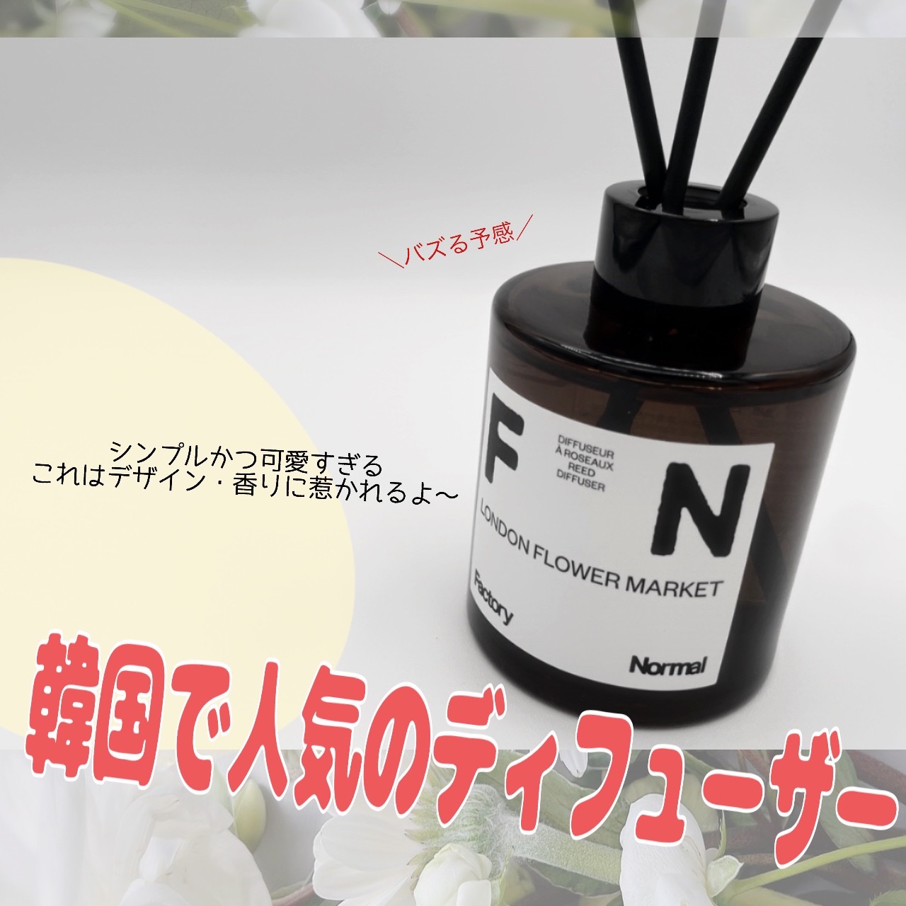 Factory Normal ディフューザー - LONDON FLOWER MARKETのクチコミ「  ╲ 人間度・好感度上がる！？╱
おしゃれな人の家にあって欲しい香り🤍🤍


🏷┊ fact.....」（1枚目）